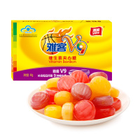 雅客V9夹心硬糖48g*4盒装32颗蓝莓味硬糖水果味维生素糖果休闲零嘴