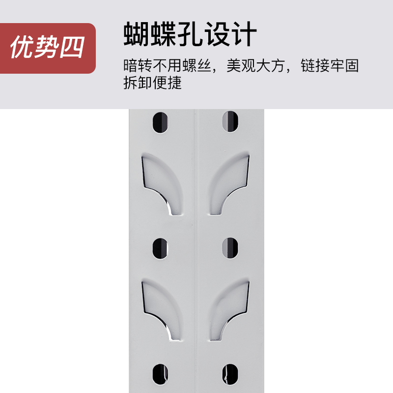 尔迈 仓储货架置物架货物展示架超市仓库钢制金属重型货架 200*150*50cm 500kg/层 灰白色高清大图