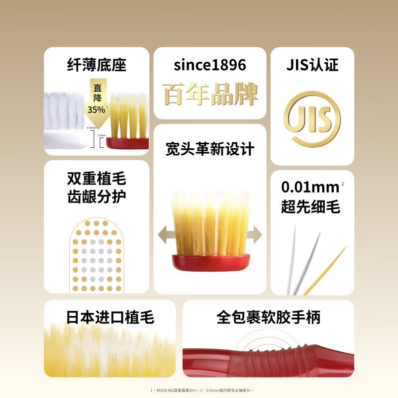 惠百施(EBISU)48孔舒适倍护宽头牙刷精护装(中毛·2支装 颜色随机)B-196(单位:套)高清大图