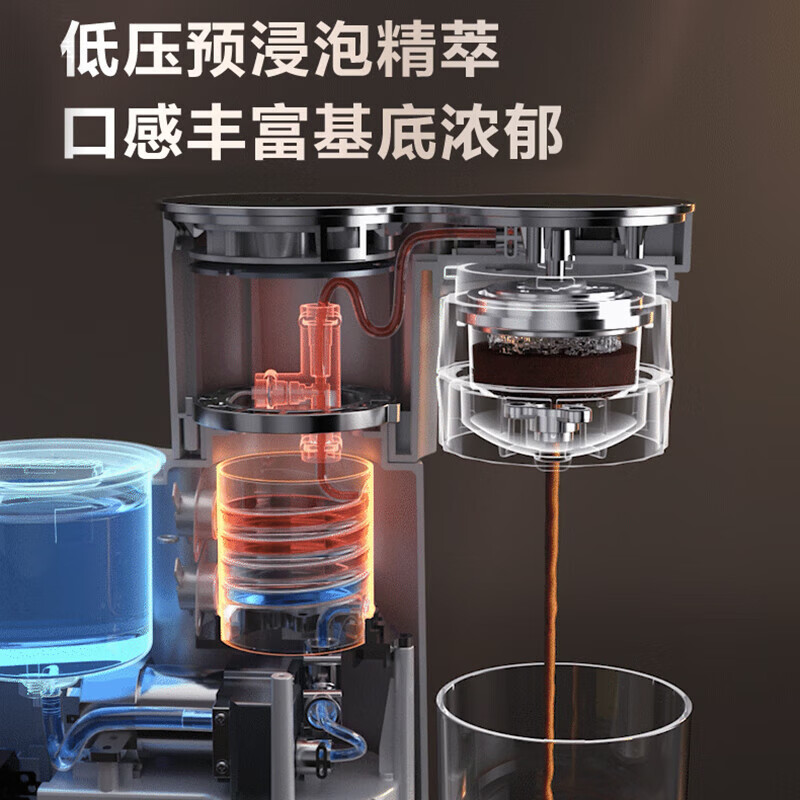 苏泊尔(SUPOR)咖啡机 意式半自动家用迷你小型咖啡机3秒速热胶囊咖啡机温度可调小巧便携自制酱香咖啡双模式工作高清大图
