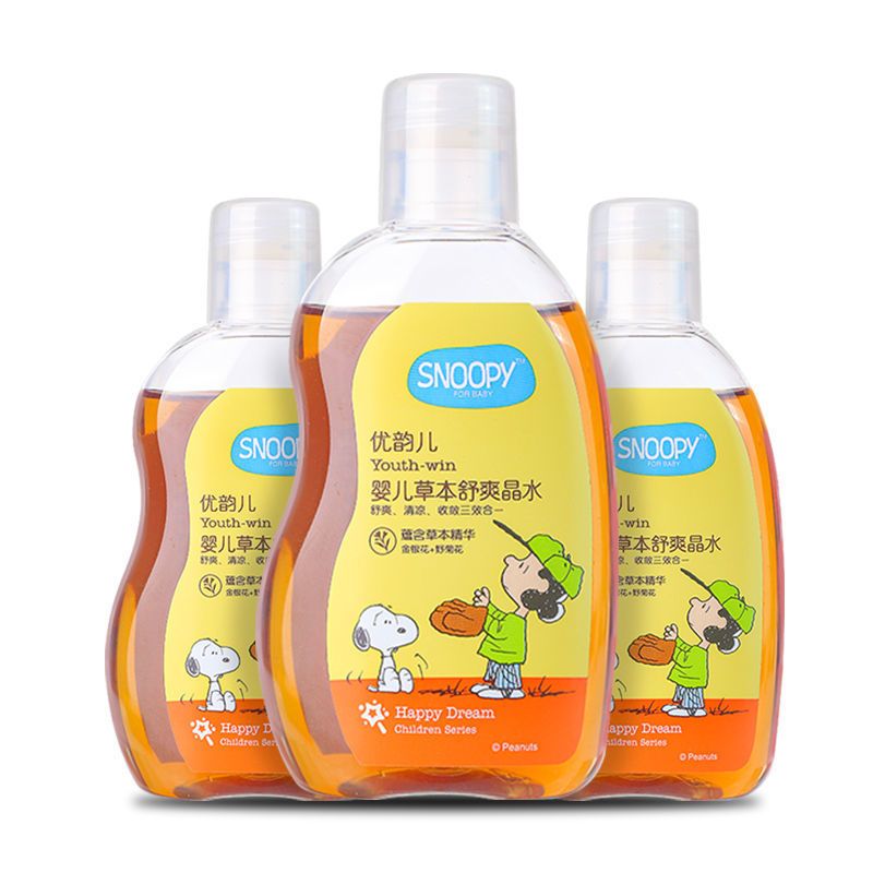 SNOOPY史努比草本舒爽晶水夏季清凉宝宝金水爽身水婴儿洗浴用品 草本舒爽晶水100毫升*1瓶
