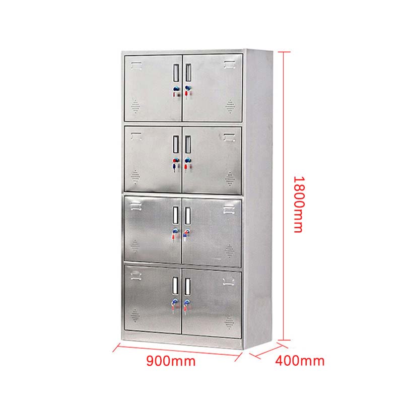 悦宸威不锈钢员工储物柜文件柜存放柜子更衣柜存包柜八门更衣柜