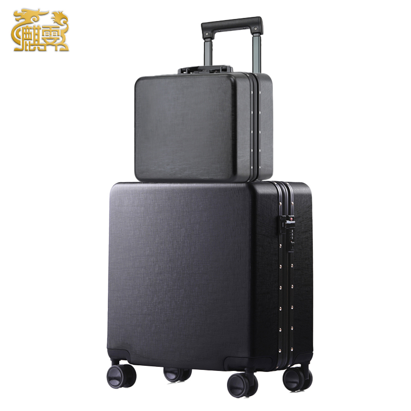 麒霁子母套装登机箱 黑色18英寸铝框款9211TA 18寸 黑色