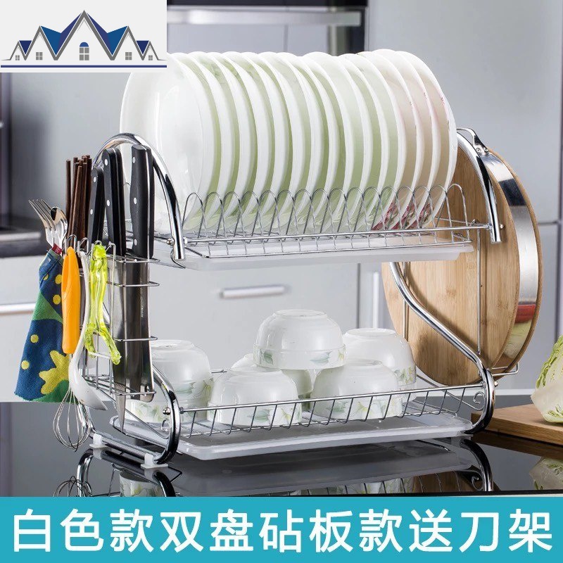 碗架碗筷箱带柜不锈钢沥水碗碟盖碗收纳304架装收纳家用盒厨房放 三维工匠收纳层架高清大图