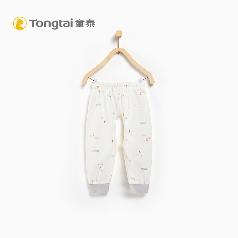童泰TONGTAI纯棉婴儿内衣裤1-6个月宝宝开裆长裤婴幼儿通用66cm