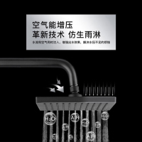 四季沐歌黑色花洒套装增压淋浴器喷头淋浴家用精铜龙头花洒套装