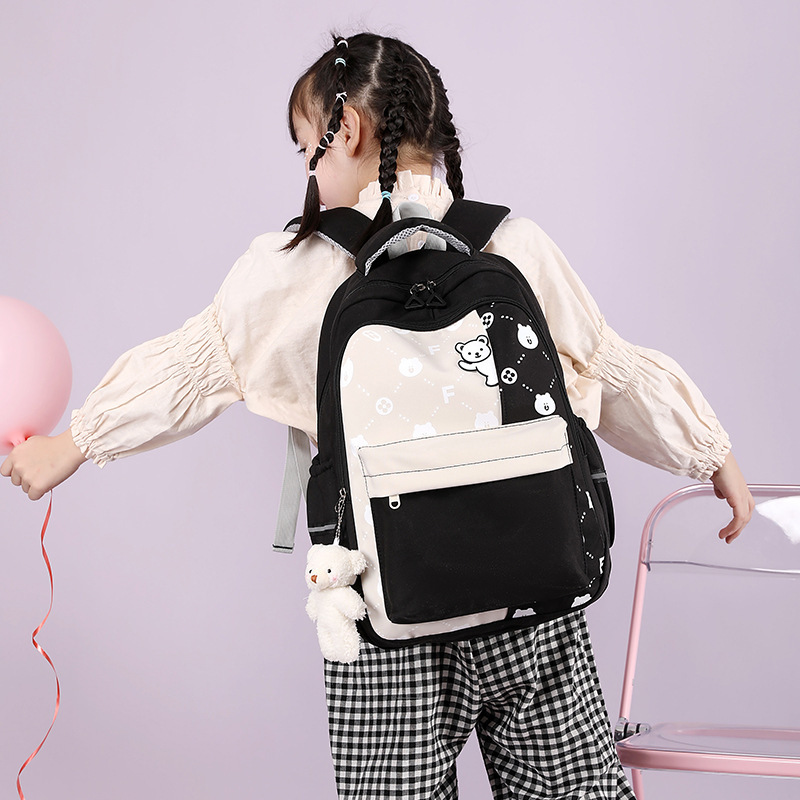 2024新款女生双肩背包小学生五六年级初中生休闲韩版可爱书包大容量