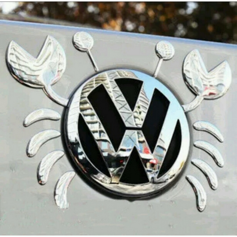 3d车标贴适用于大众汽车标志恶魔车贴翅膀螃蟹耳机划痕贴装饰贴纸金属