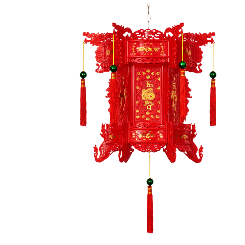 礼千初 中式六角龙灯仿古LED走马灯 一对装高清大图
