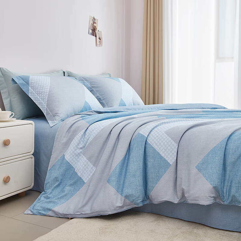 梦洁家纺tg四件套 纯棉印花四件套:都市幻梦 床单款 (被套200*230cm)高清大图