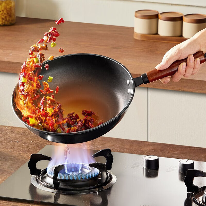 炊大皇(COOKER KING)始祖精铁炒锅32cmCG32SZ-1家庭用铁锅炒锅高清大图