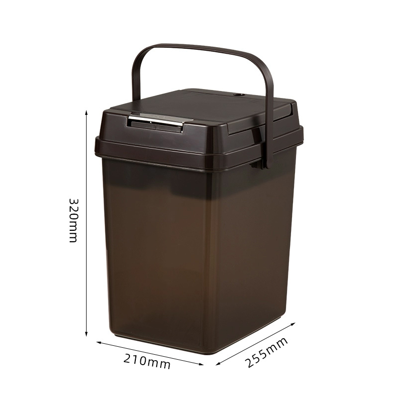 臻远ZY5070620 茶水桶茶桶废水桶茶叶茶渣桶 深咖色10L高清大图