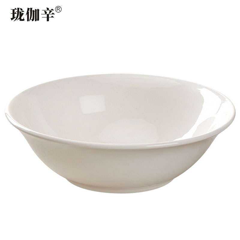 珑伽辛 白色陶瓷碗斗碗盛菜碗汤粉面碗 9英寸/个高清大图