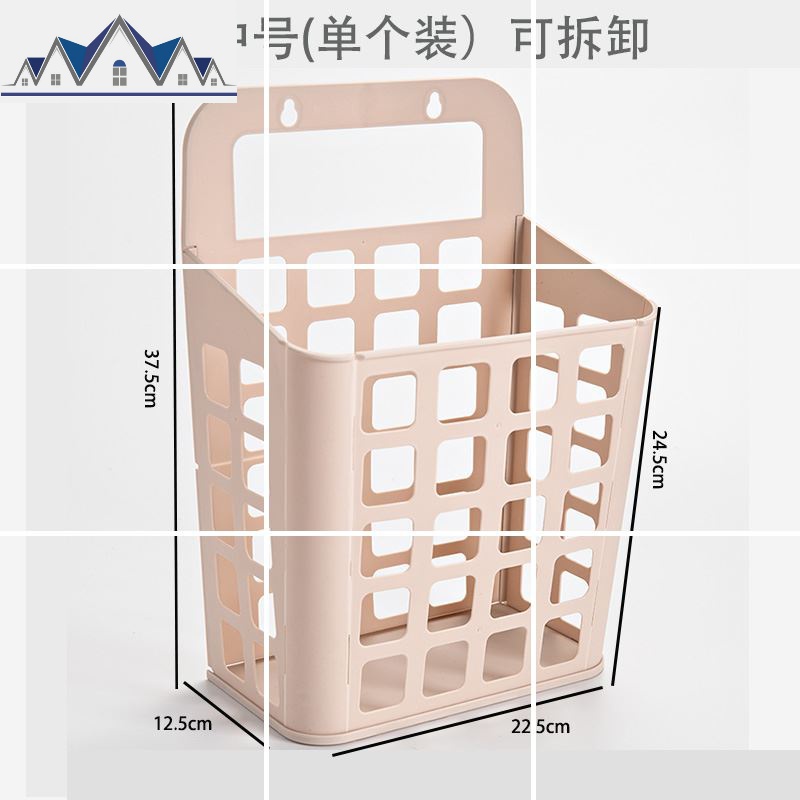 可折叠脏衣篮家用塑料衣服框收纳筐卫生间免打孔壁挂式简约洗衣娄 三维工匠收纳篮高清大图