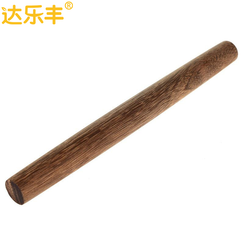 达乐丰 木质擀面杖 28*2.6*2.6CM 单只装鸡翅木 无漆擀面杖 家用赶面棍 饺子棍棒 实木擀饺子皮工具