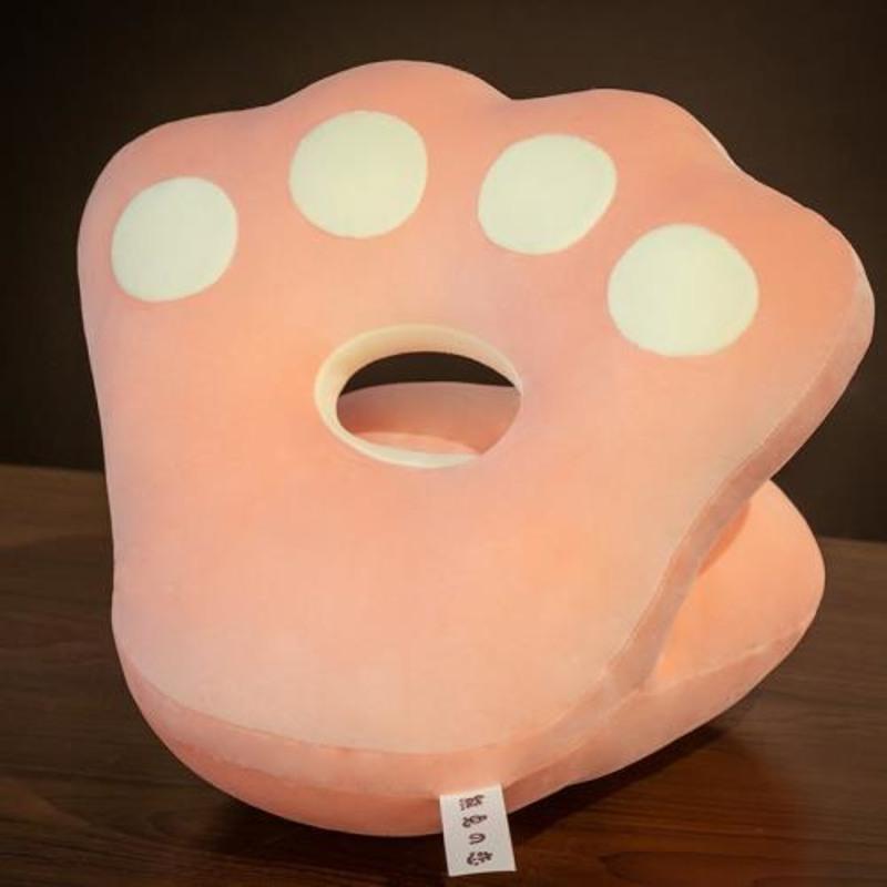 粉色 35x36x25cm 可爱猫爪午睡枕头办公室午睡神器女生抱枕靠垫学生趴睡枕趴着睡觉
