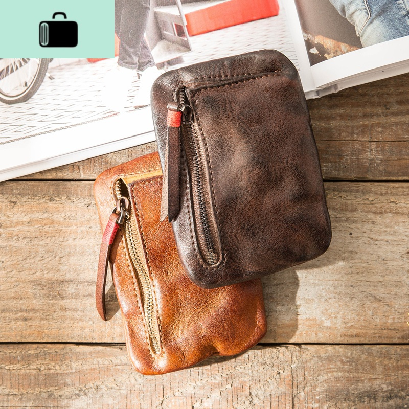 皮手工擦色零钱包男复古头层牛皮驾驶证卡包女休闲超薄拉链小包NEW LAKE