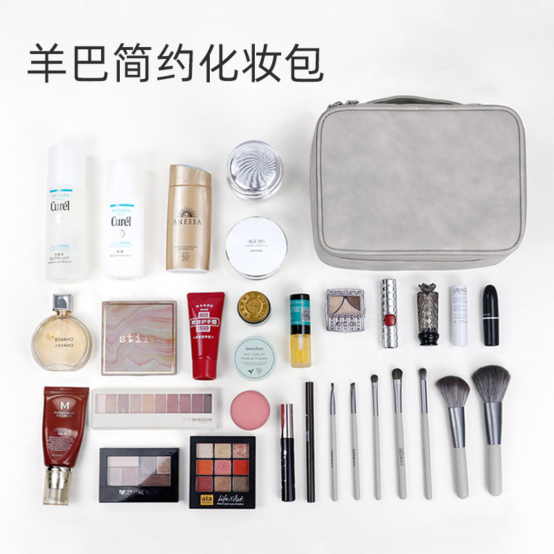 网红化妆包女便携ins风大容量 超火洗漱品口红收纳盒化妆刷收纳袋收纳袋 三维工匠高清大图