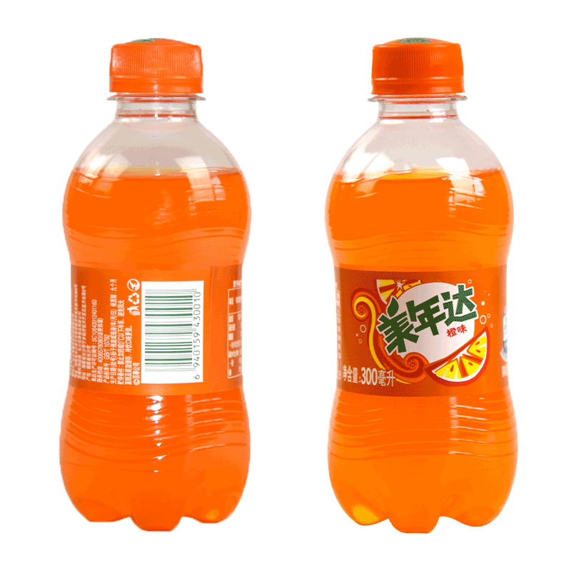 美年达300ml*6瓶小瓶装夏日碳酸水饮料汽水