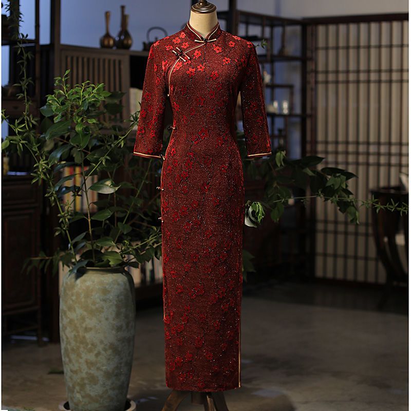 旗袍2021新款中国风女装源头旗袍连衣裙