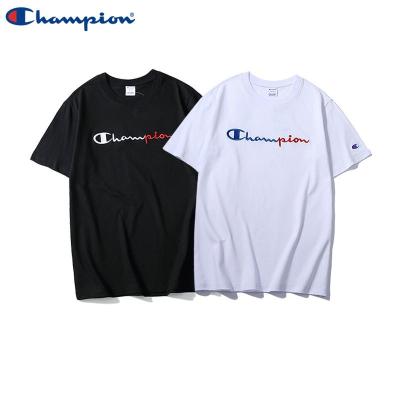正品2019春夏新款冠军Champion短袖T恤彩色字母男女情侣款圆领刺绣运动衫_1