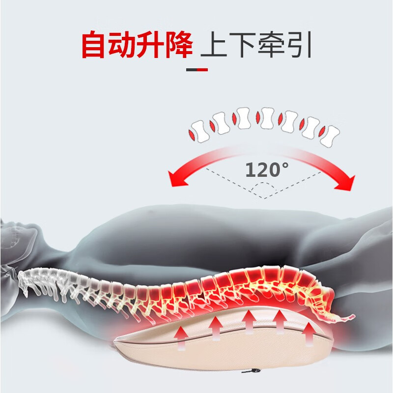 上亨 SHZH-011 腰部按摩器 肩颈背部腰椎按摩靠垫家用 多功能按摩枕头揉捏热敷艾灸理疗电动仪器 金棕色高清大图
