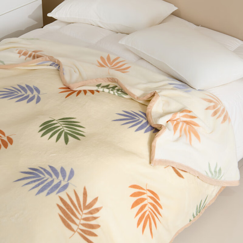 恒源祥 抗菌A类绒毯(叶韵) 180*200cm高清大图