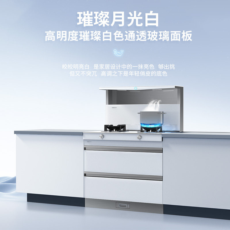 森歌(SENG)集成灶L1 消毒柜款外观美 大容量 一体式吸烟机燃气灶具 家用抽油烟机燃气灶套装 天然气白色款高清大图