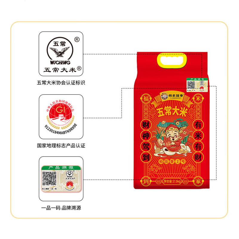 邻家饭香大米2.5kg五常大米颗粒饱满LJFX76高清大图