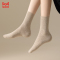 [3双装]猫人女士羊毛袜子中筒毛圈袜纯色时尚加厚保暖袜家居睡眠月子袜女