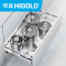 HIGOLD/悍高 拉篮橱柜碗碟篮 厨房橱柜抽屉式方管碗架 304不锈钢加厚底板无焊接碗篮