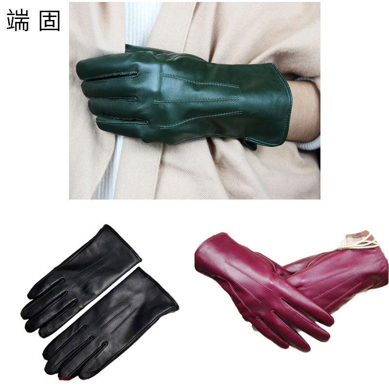 端固女士防寒羊皮手套均码D36T/副高清大图