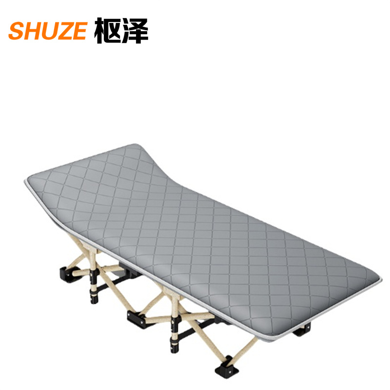 枢泽 行军床 178cm圆管灰色+亲肤棉垫 张高清大图