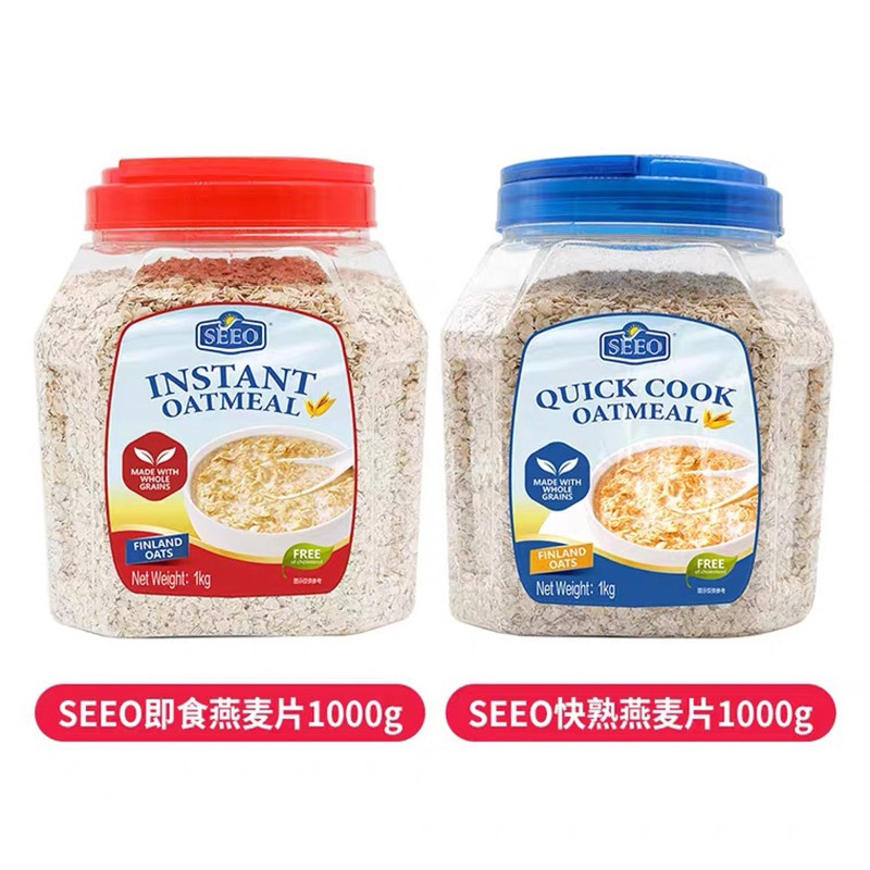 [清仓]seeo进口快熟燕麦片 桶装1000g 营养快熟软糯早餐麦片