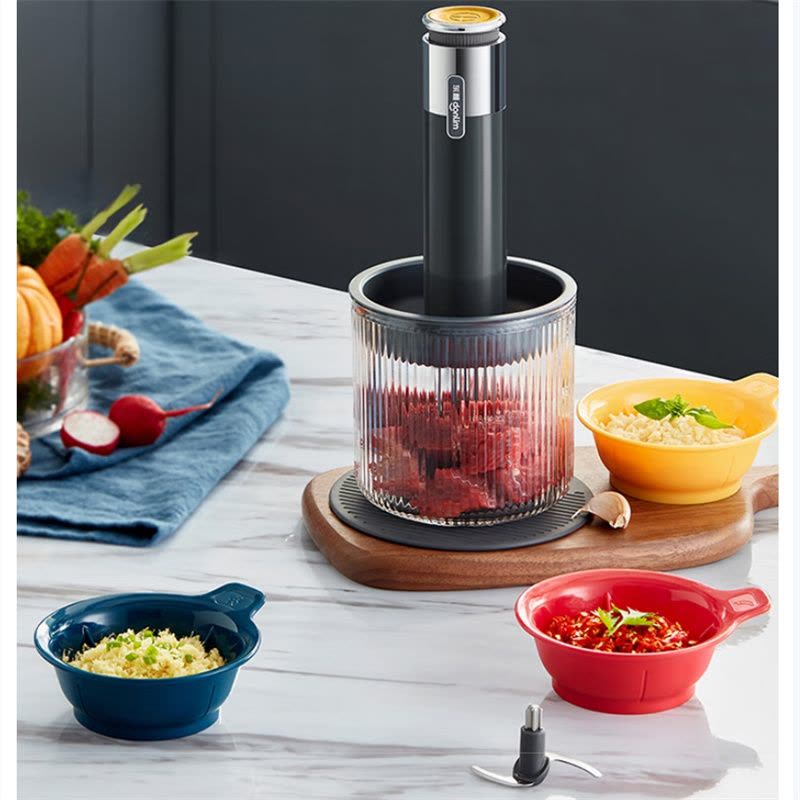 东菱(DonLim)DL-6082钛金灰 绞肉机家用小型绞馅机辅食机料理棒切菜碎肉机无线捣蒜器佐料机图片