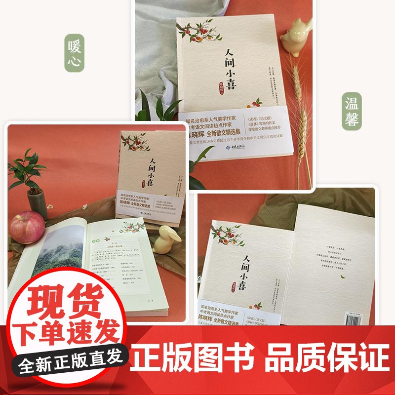 [央视网]人间小喜 治愈系美学作家 中考语文热点作家陈晓辉全新散文精选集 连续10多年被超20个省市选作初中现代文阅读试高清大图