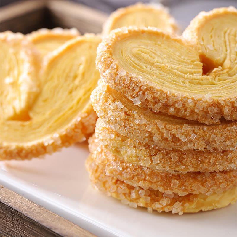 紫薯味+原味 蝴蝶酥300g(共20枚)千层酥休闲小零食10枚/盒酥脆送礼物办公室零食图片