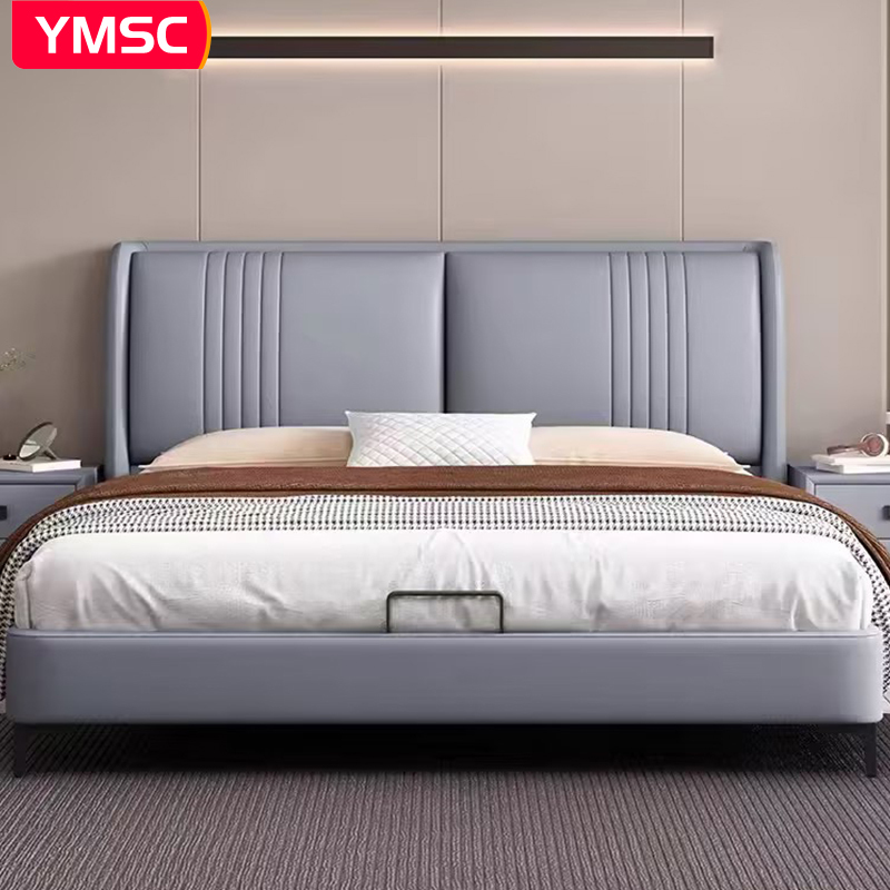 一米色彩科技布皮床软靠包卧室18m双人床婚床现代简约