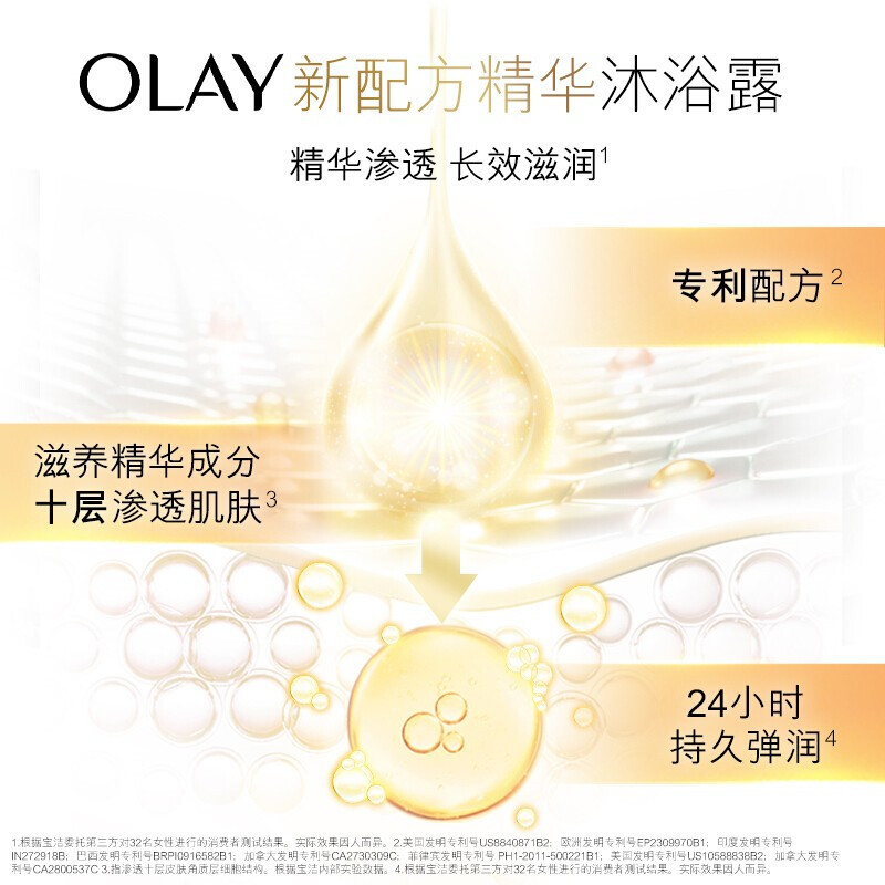 OLAY玉兰油沐浴露 烟酰胺+泛醇+海藻糖 弹润滋养精华沐浴乳300ml 森林莓果香氛 香味持久 男女士通用