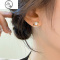 JiMi猫眼石方形耳环小众设计感2023年新款潮女耳钉银银针气质耳夹耳饰