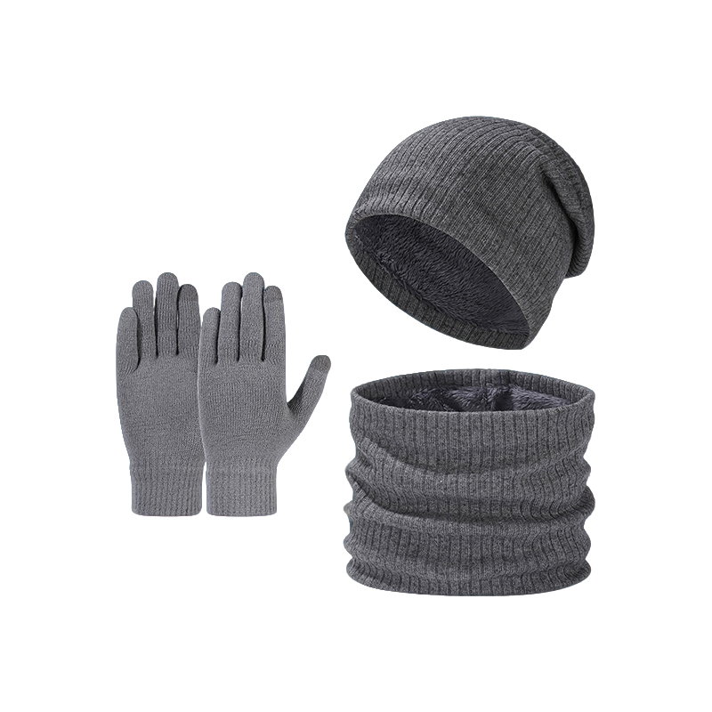 鸽护 帽子三件套 GH182QDK-深灰色 套高清大图