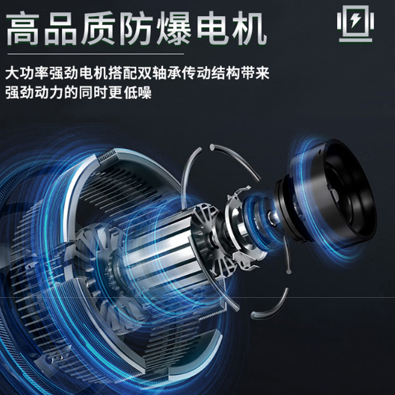宇晶峰防爆大功率锂电工业用吹雪机吹尘吹树叶电动暴风机YBED-20V/BFJ(4.0)两电一充高清大图