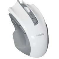 飞利浦(PHILIPS) 外设有线电竞吃鸡鼠标游戏,机械鼠标 SPK9201W 白色-火力键9D编程