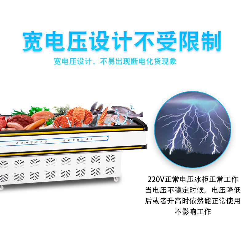 五洲伯乐(WUZHOUBOLE)SWD-2200 415升海鲜柜 商用生鲜冷藏柜 肉食保鲜展示柜 推拉门冰柜 卧式冷柜