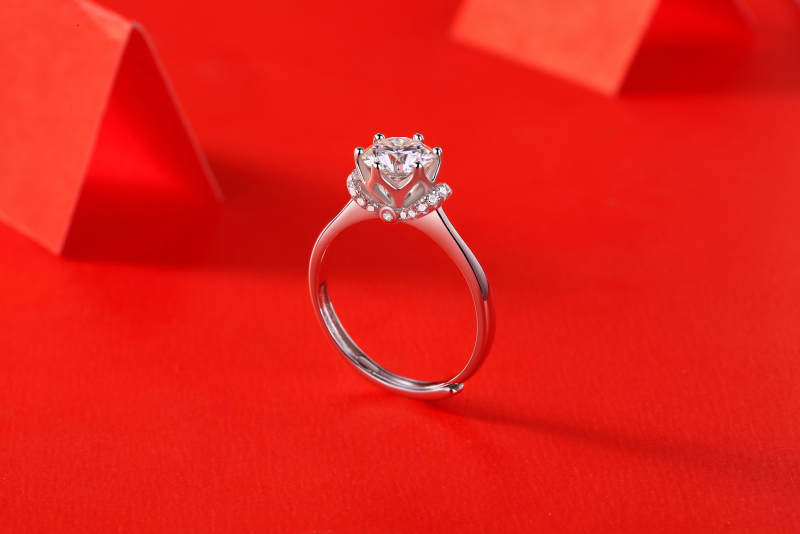 玖钻珠宝奢华贵族女士爪镶宝石戒指结婚专用优雅设计璀璨夺目R11175高清大图