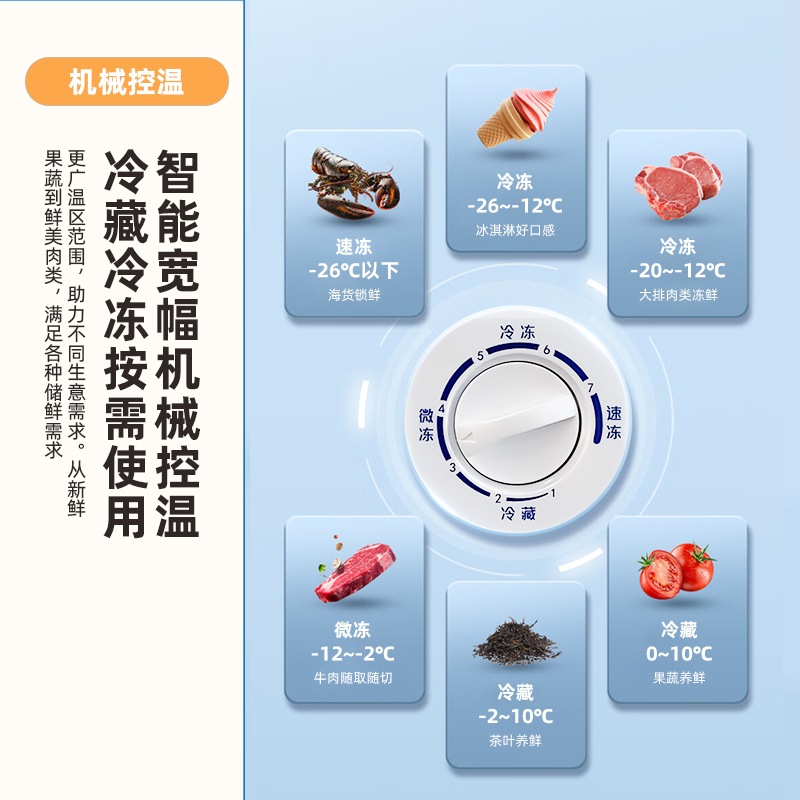新飞(Frestec)300升减霜冰柜单温柜家用商用冰柜冷藏冷冻一键转换顶开门节能冷柜卧式一级能效BC/BD-300KJ