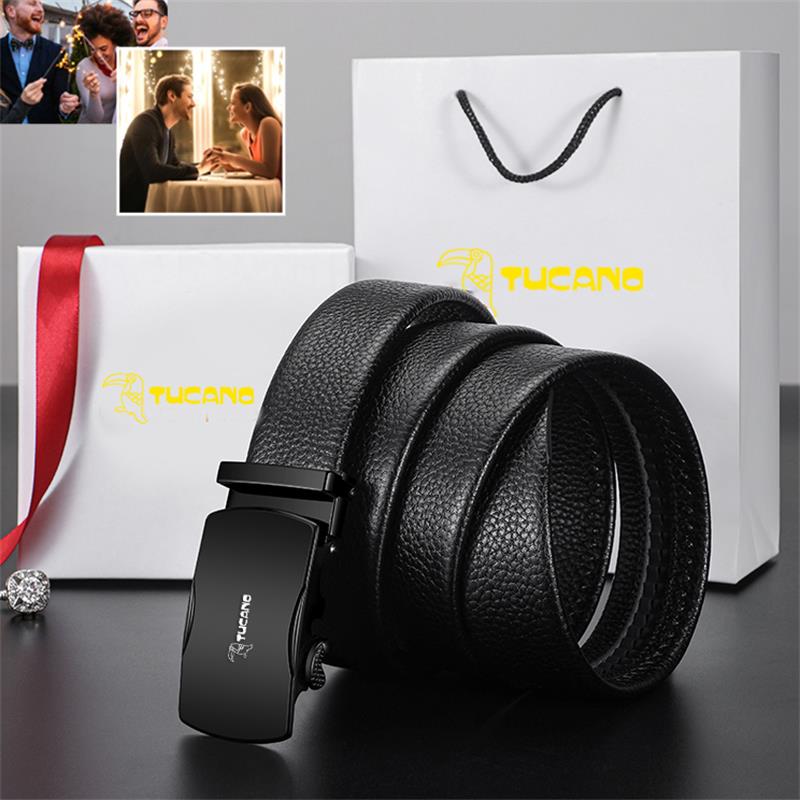 啄木鸟皮带男真皮自动扣牛皮腰带商务青年百搭送老爸送男友礼物高清大图