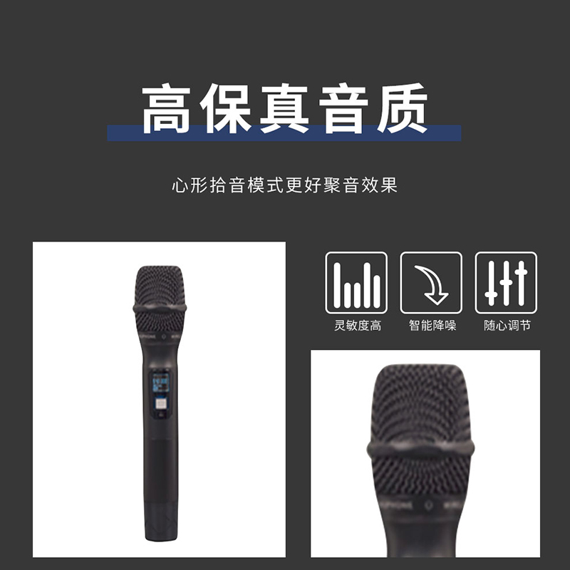 润普Runpu RP-WH9002S 会议室礼堂报告厅直播/演讲/智慧教育真分集专业无线一拖二手持式麦克风高清大图