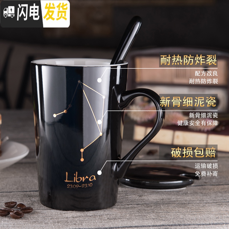 三维工匠创意个性杯子陶瓷马克杯带盖勺潮流情侣喝水杯家用咖啡杯男女茶杯_117高清大图