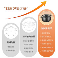 苏泊尔(SUPOR)砂锅陶瓷煲家用砂锅耐高温煲汤锅家用炖锅煲仔饭沙锅养生汤煲明火专用--1L EB10VAT01